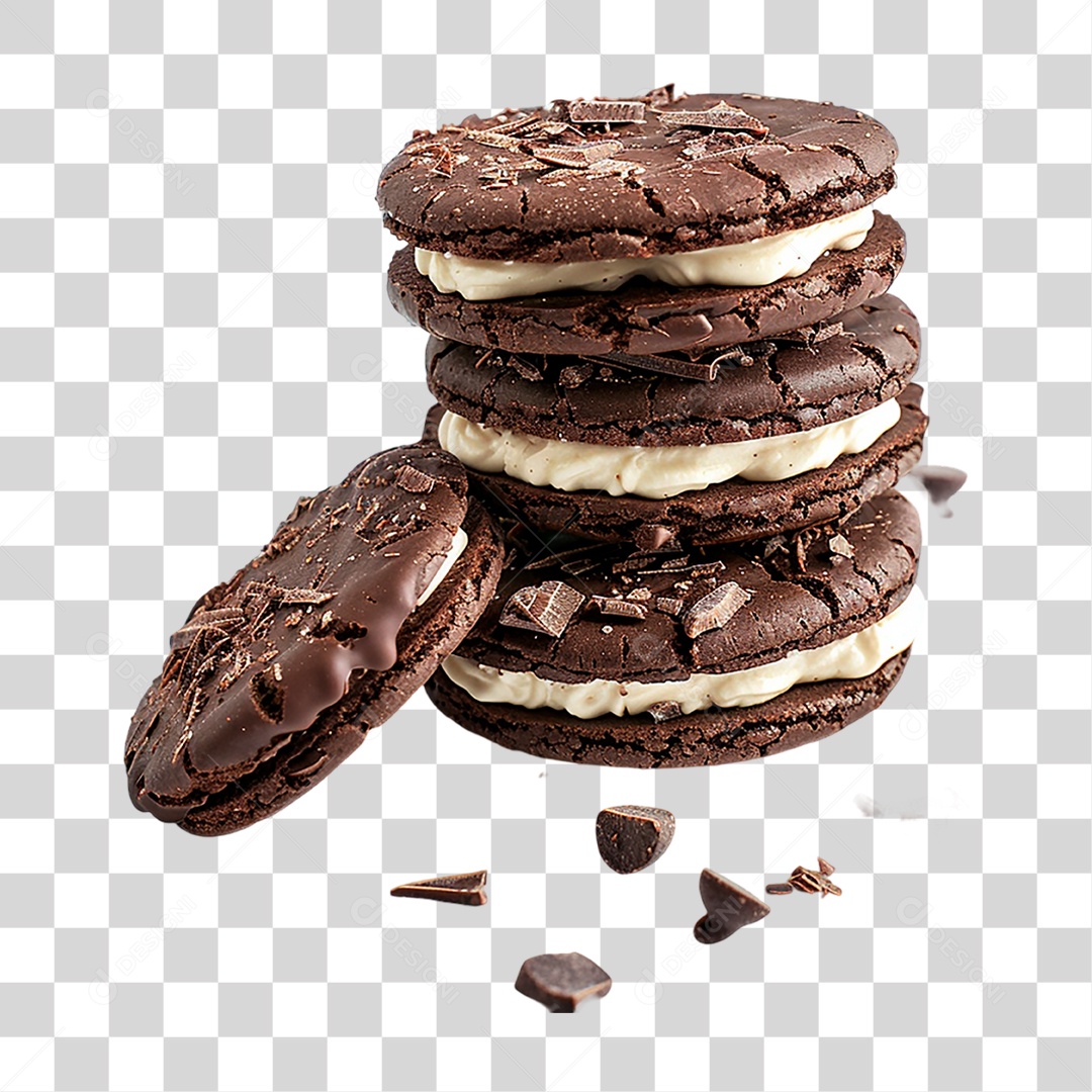 Pilha de Bolacha Recheada PNG Transparente