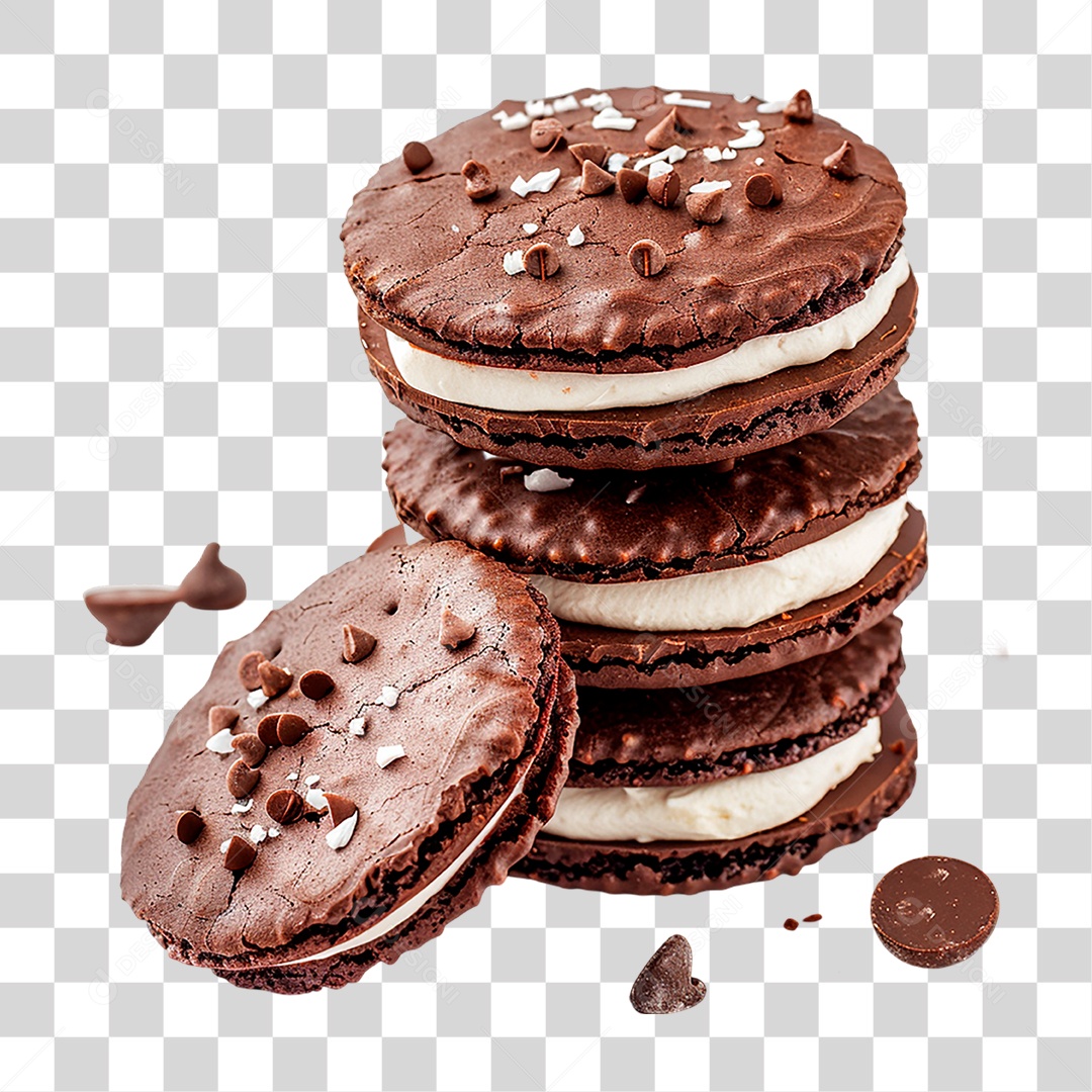 Pilha de Bolacha Recheada PNG Transparente