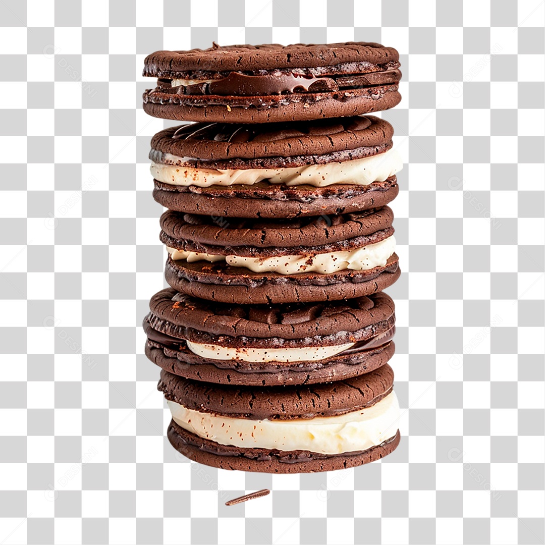 Pilha de Bolacha Recheada PNG Transparente