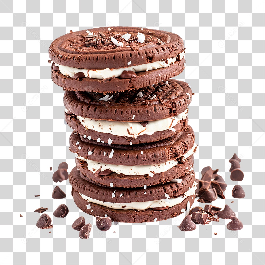 Pilha de Bolacha Recheada PNG Transparente