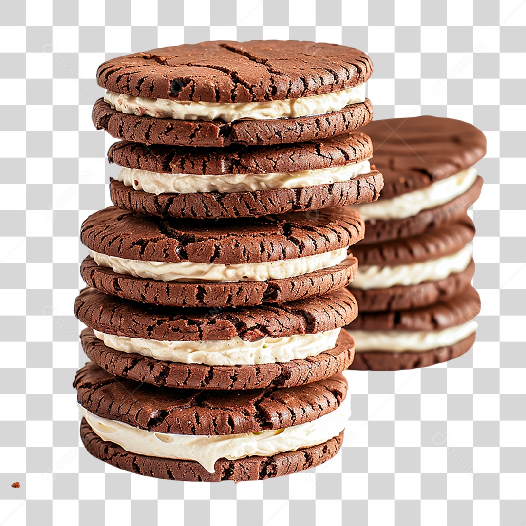 Pilha de Bolacha Recheada PNG Transparente
