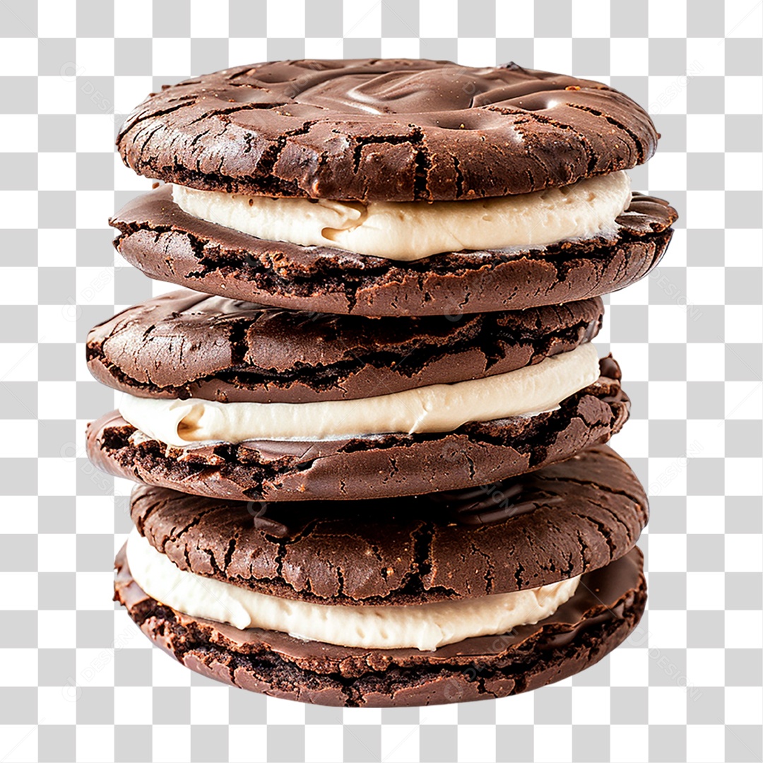 Pilha de Bolacha Recheada PNG Transparente