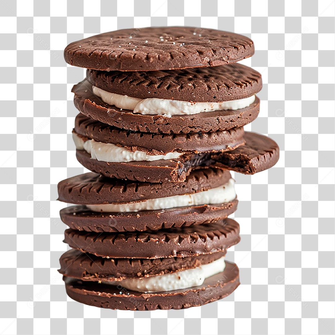 Pilha de Bolacha Recheada PNG Transparente