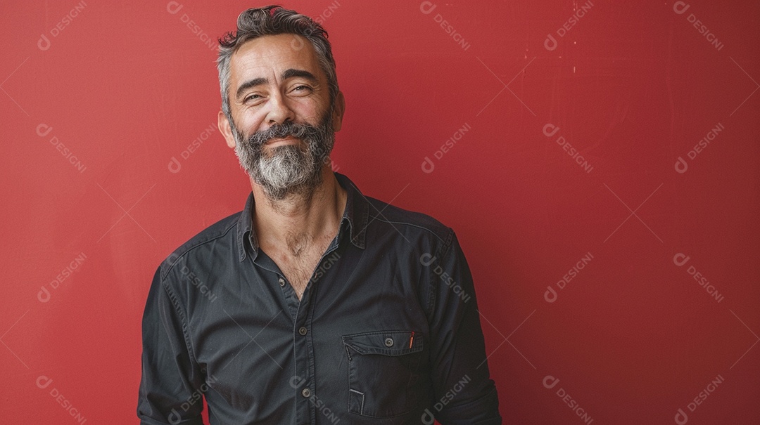 Homem de 50 anos expressando afeto