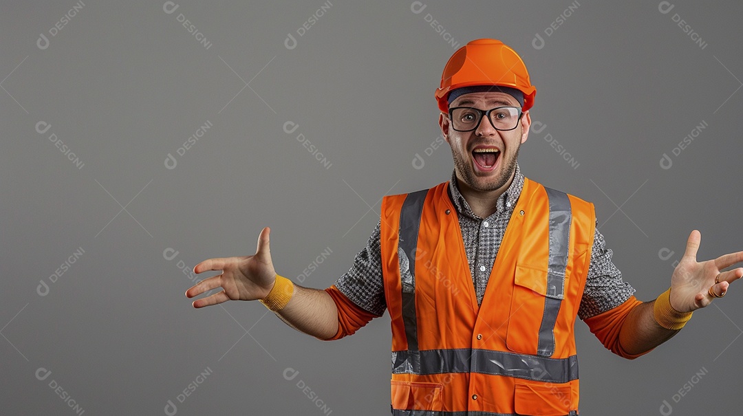 Engenheiro masculino expressando afeto isolado