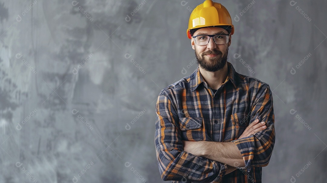 Engenheiro masculino expressando afeto isolado