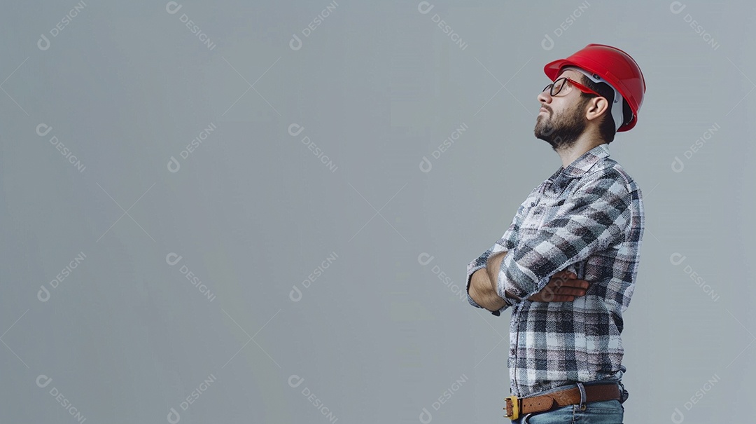 Engenheiro masculino expressando afeto isolado