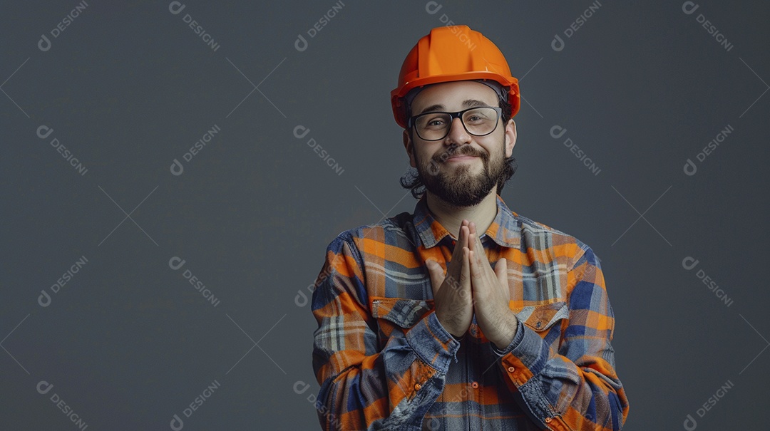 Engenheiro masculino expressando afeto isolado