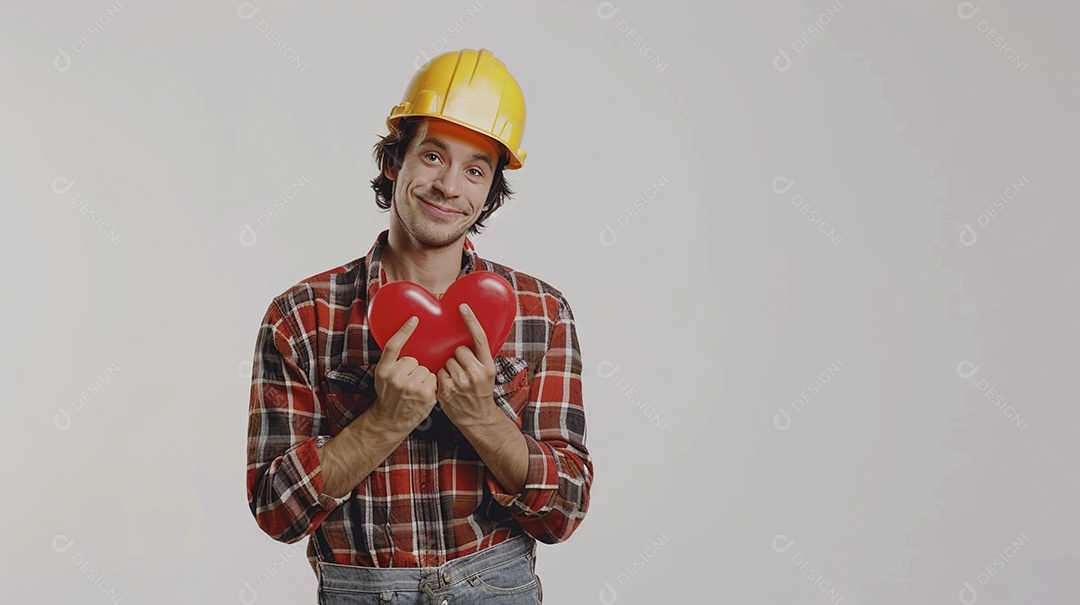 Engenheiro masculino expressando afeto isolado