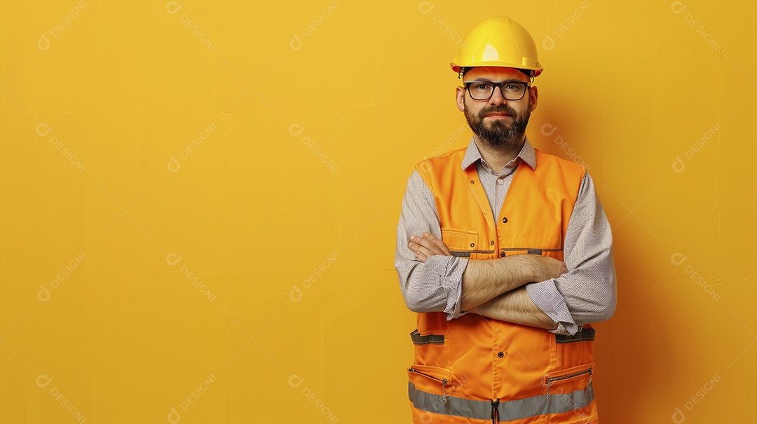 Engenheiro masculino expressando afeto isolado