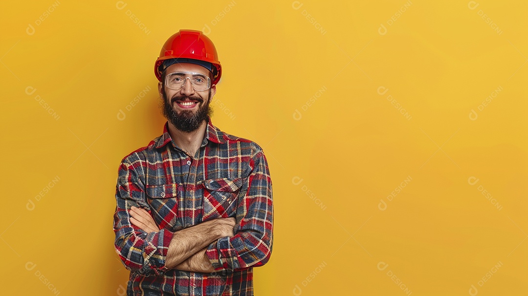 Engenheiro masculino expressando afeto isolado