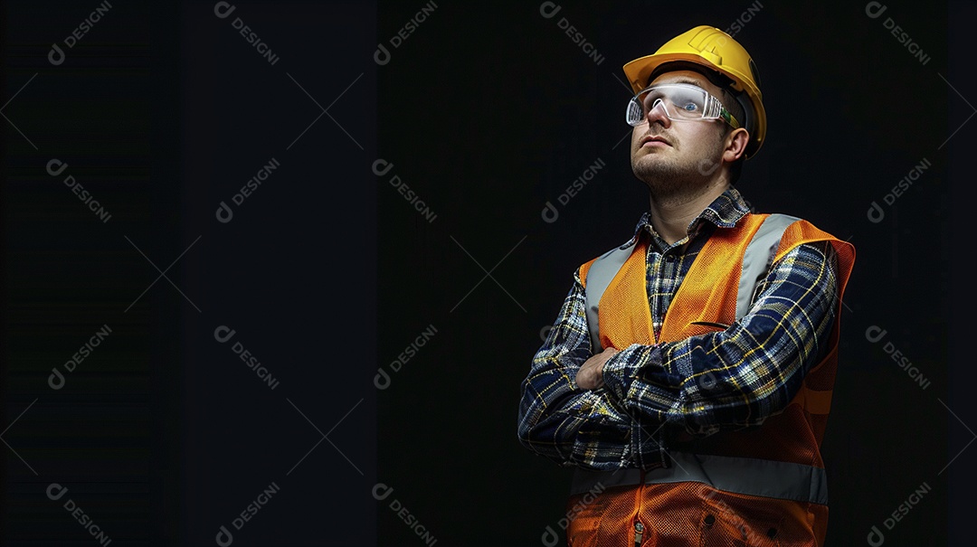 Engenheiro masculino expressando afeto isolado