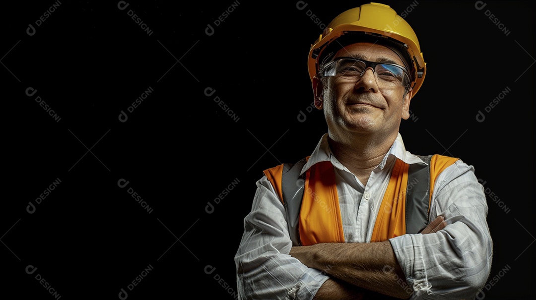 Engenheiro masculino expressando afeto isolado