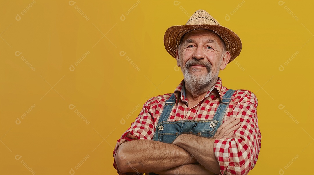Homem agricultor expressando afeto isolado