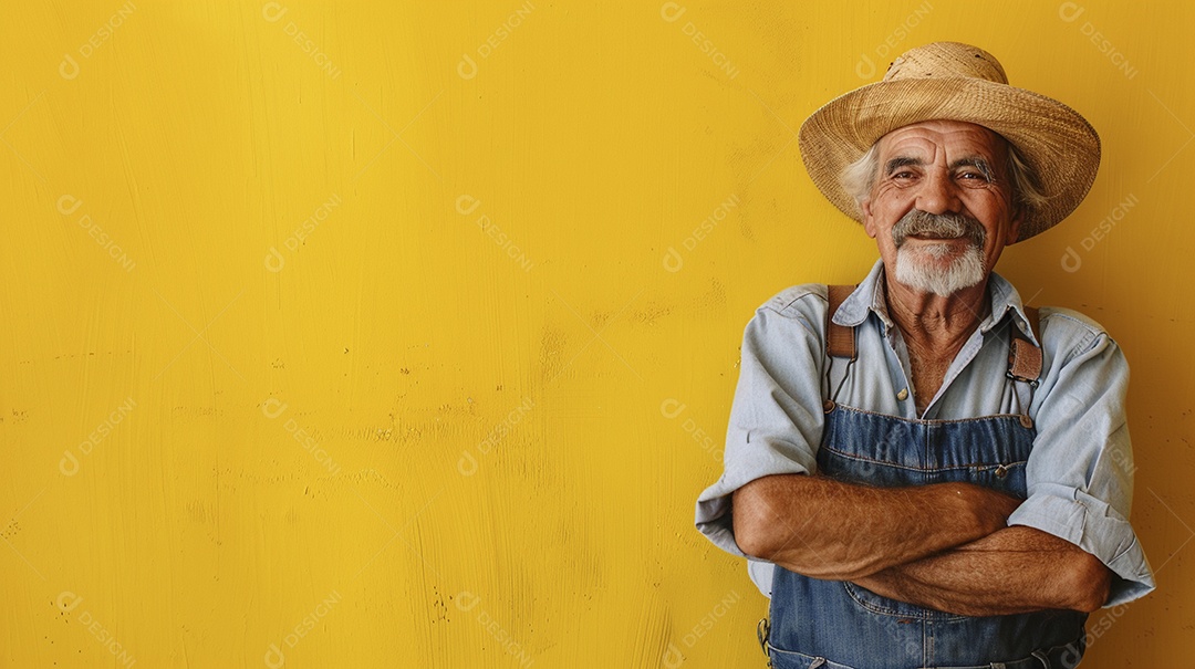 Homem agricultor expressando afeto isolado