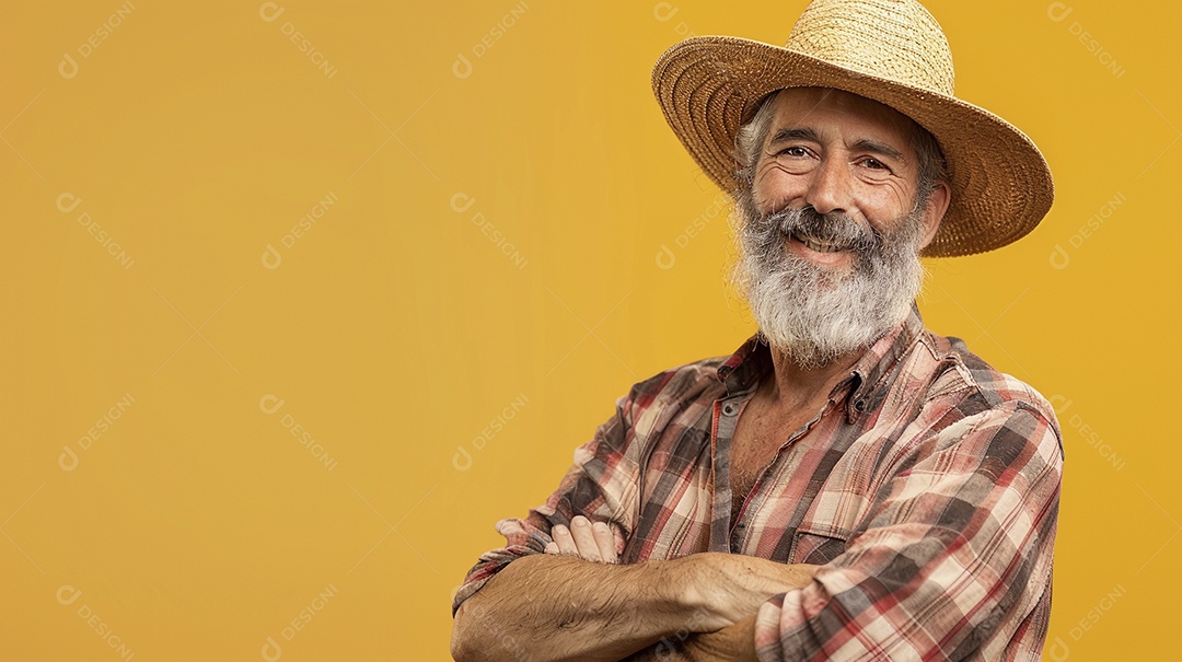 Homem agricultor expressando afeto isolado