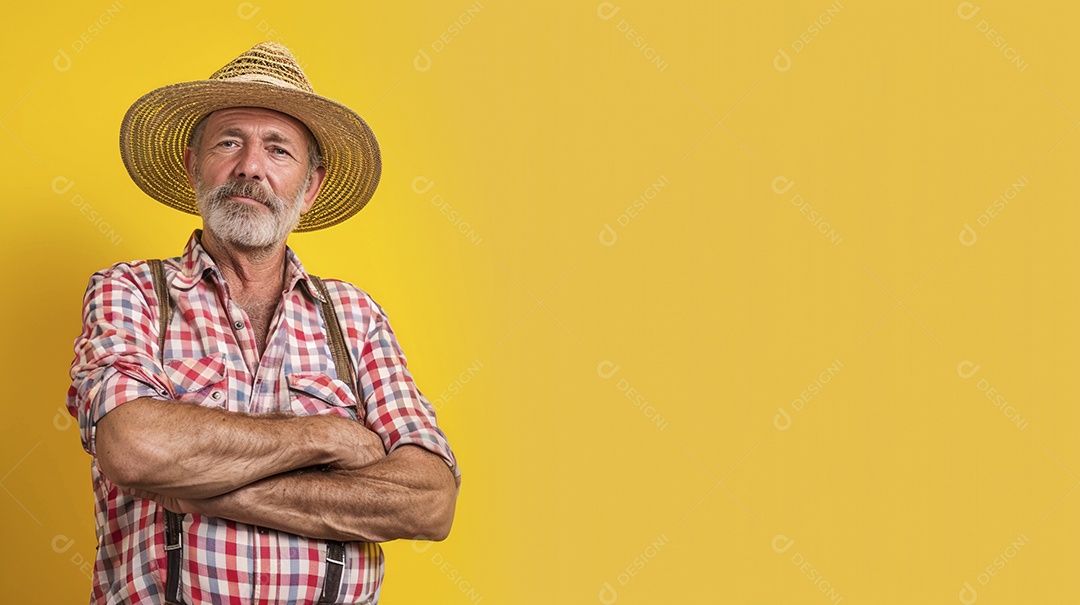 Homem agricultor expressando afeto isolado