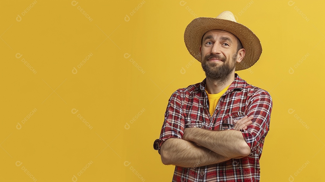Homem agricultor expressando afeto isolado