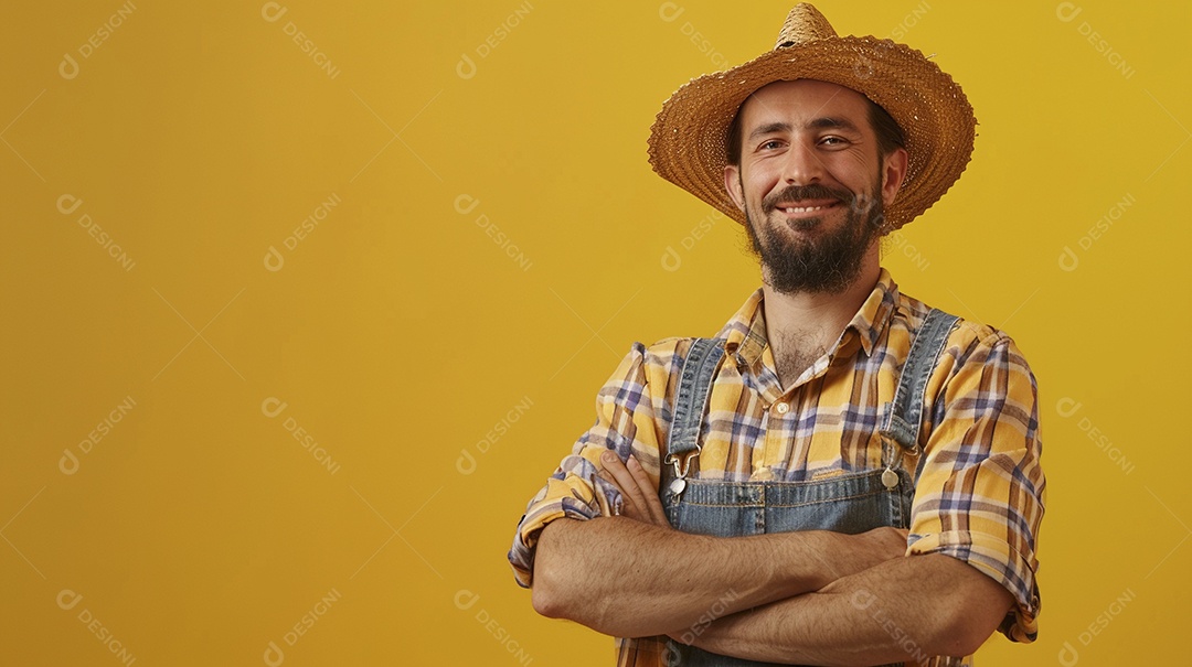 Homem agricultor expressando afeto isolado