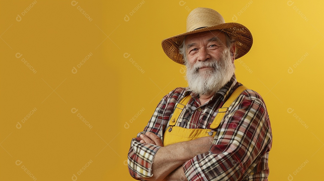 Homem agricultor expressando afeto isolado