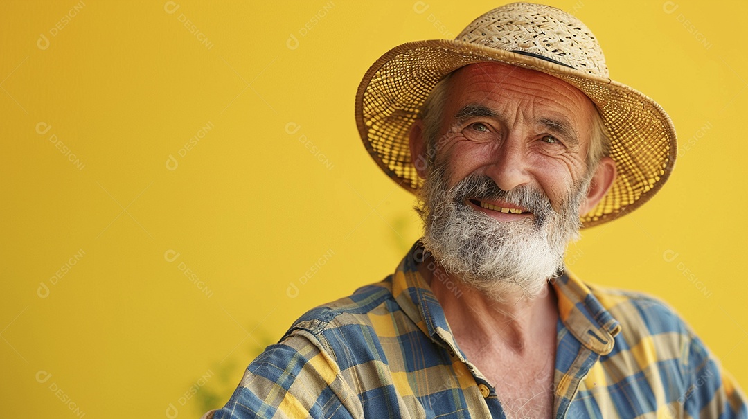 Homem agricultor expressando afeto isolado