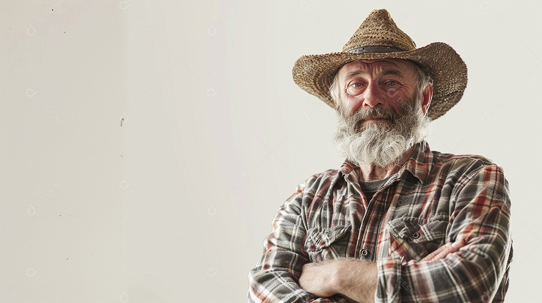 Homem agricultor expressando afeto isolado