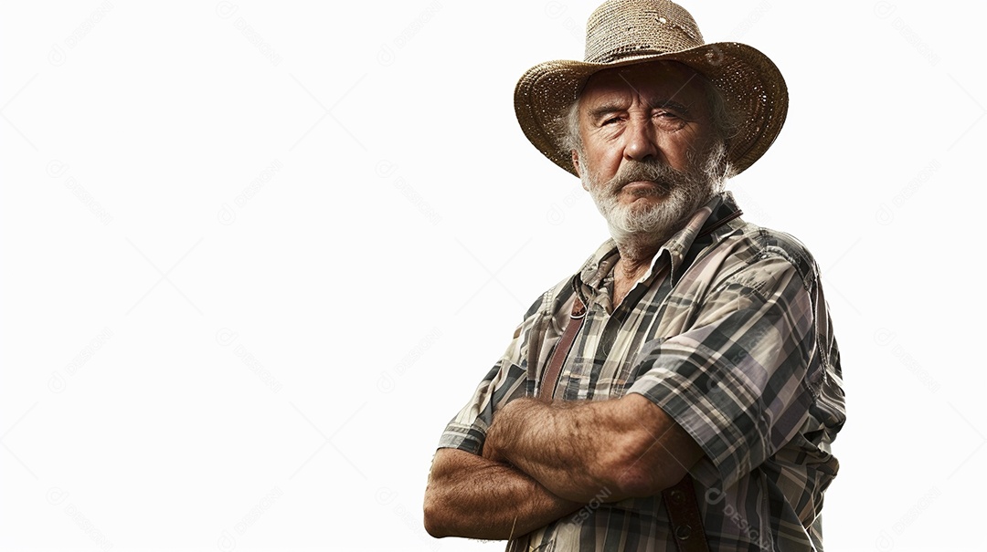 Homem agricultor expressando afeto isolado