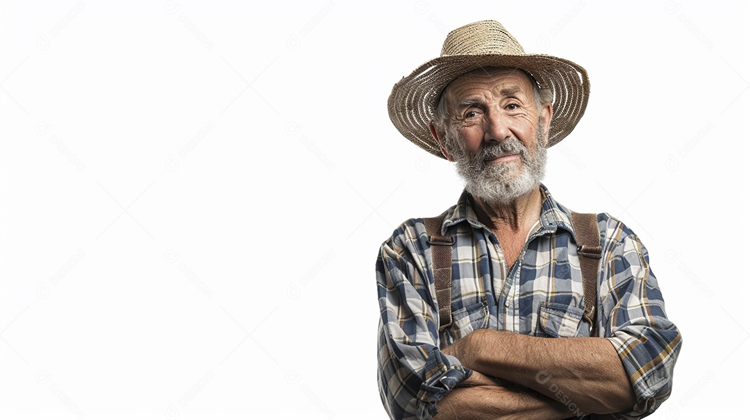 Homem agricultor expressando afeto isolado