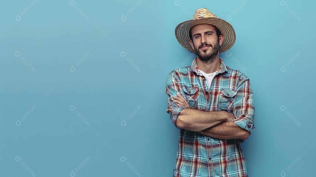 Homem agricultor expressando afeto isolado