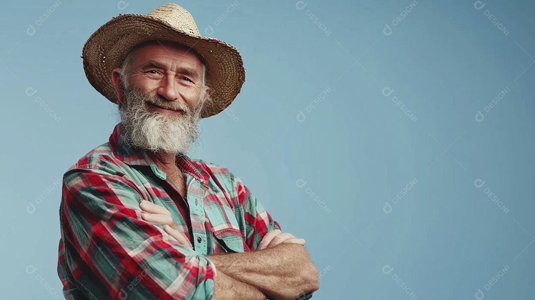 Homem agricultor expressando afeto isolado