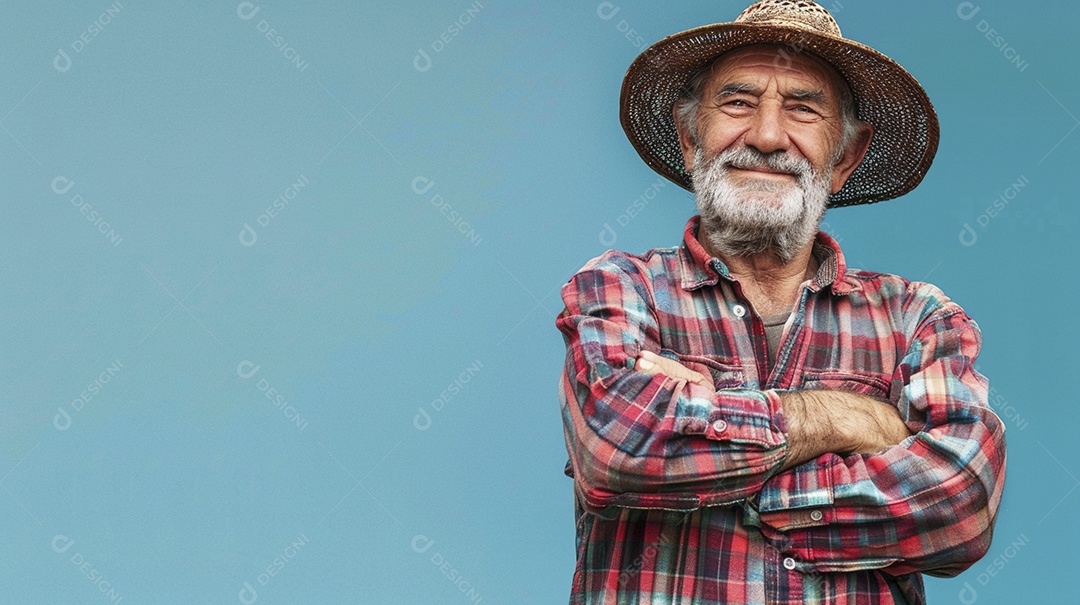 Homem agricultor expressando afeto isolado