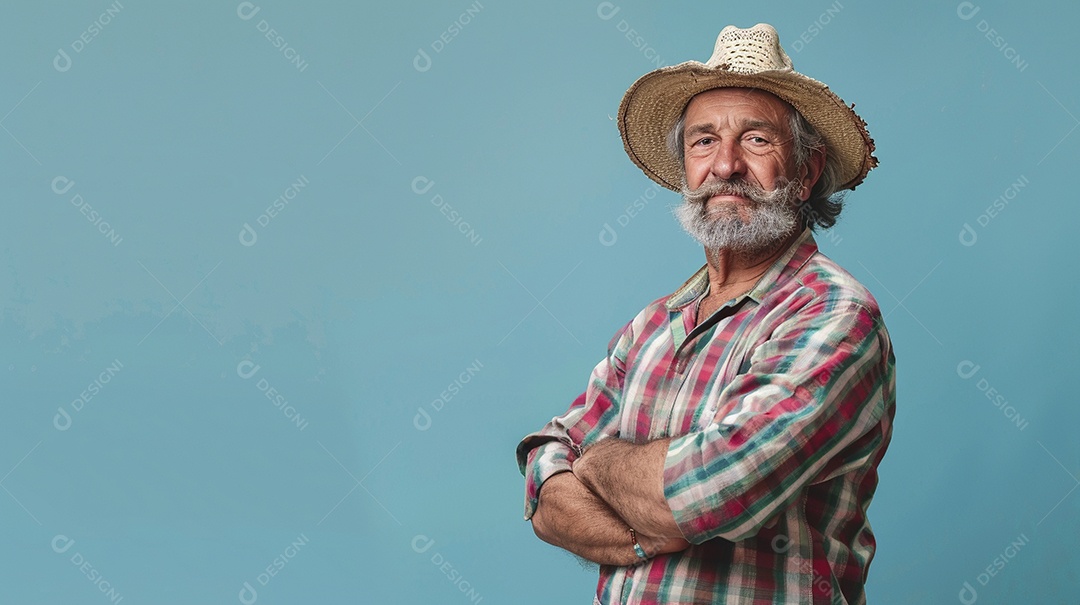 Homem agricultor expressando afeto isolado