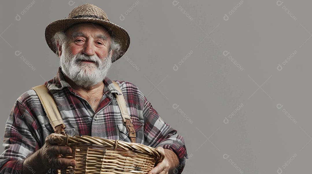 Homem agricultor expressando afeto isolado
