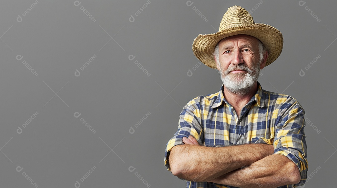 Homem agricultor expressando afeto isolado