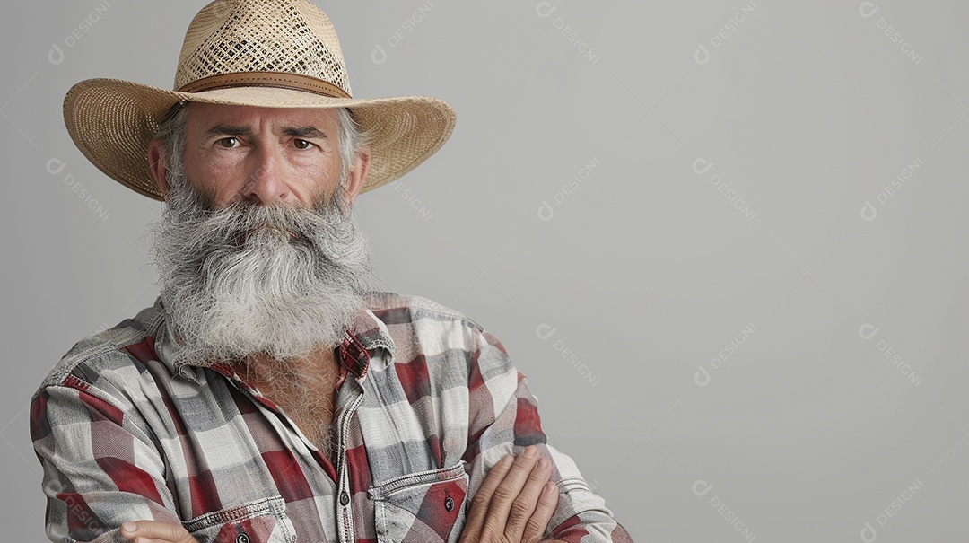 Homem agricultor expressando afeto isolado