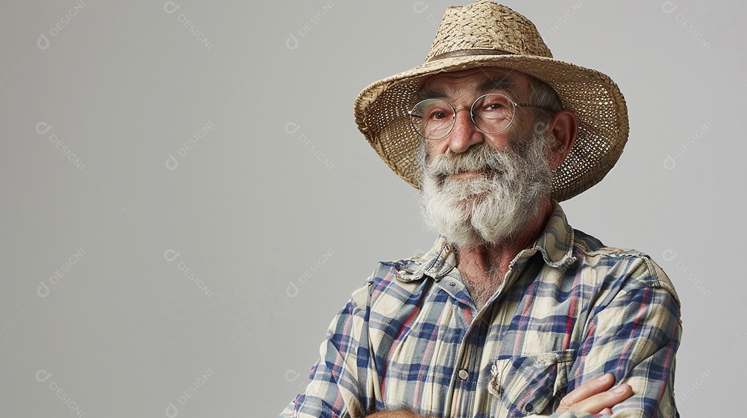 Homem agricultor expressando afeto isolado