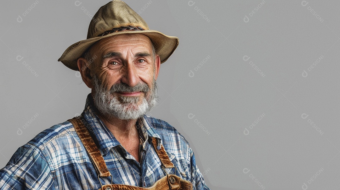 Homem agricultor expressando afeto isolado