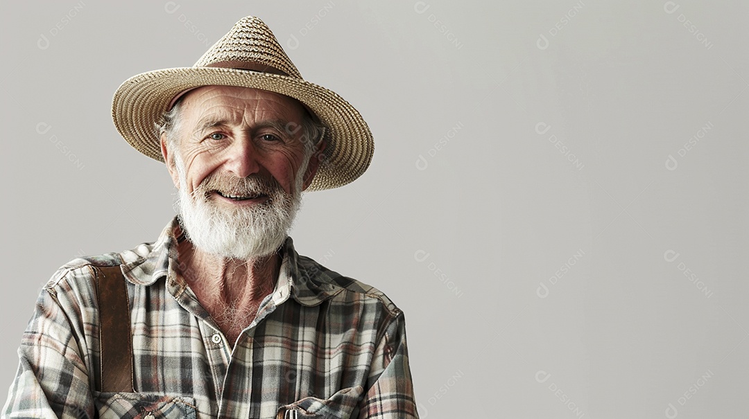 Homem agricultor expressando afeto isolado