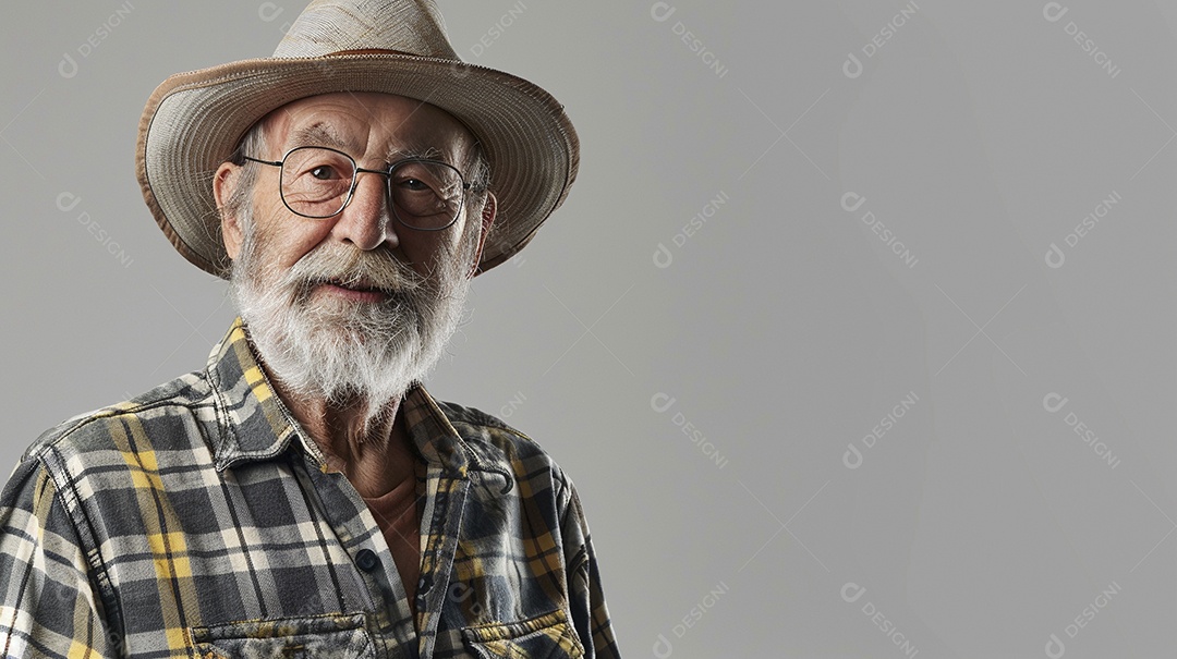 Homem agricultor expressando afeto isolado