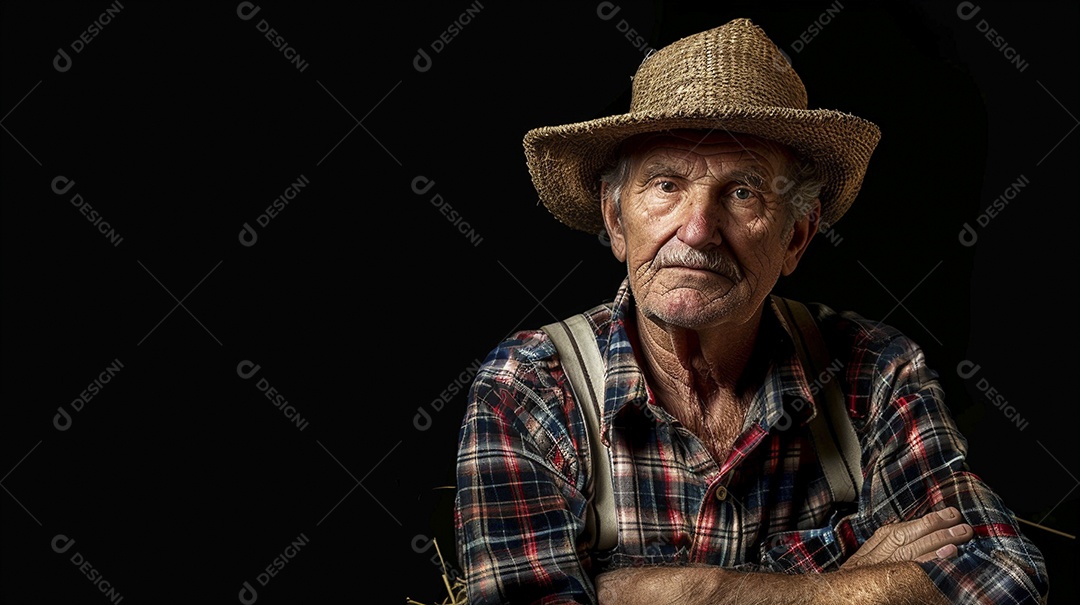 Homem agricultor expressando afeto isolado