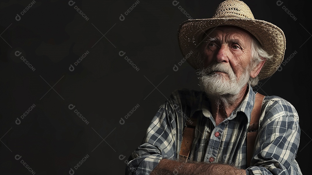 Homem agricultor expressando afeto isolado