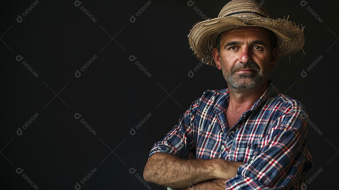 Homem agricultor expressando afeto isolado