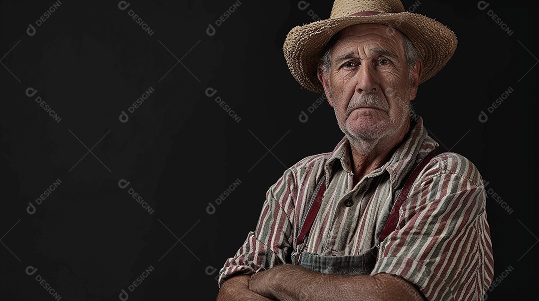 Homem agricultor expressando afeto isolado