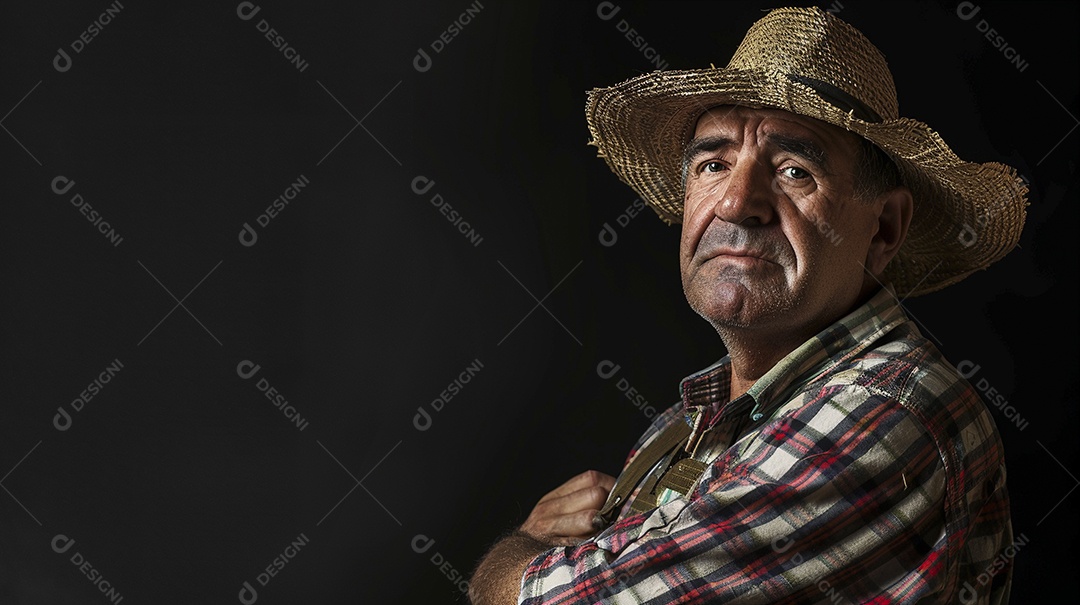 Homem agricultor expressando afeto isolado