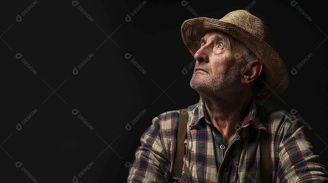 Homem agricultor expressando afeto isolado