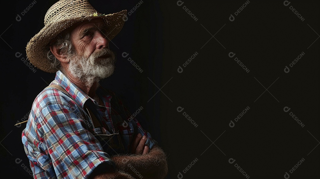 Homem agricultor expressando afeto isolado