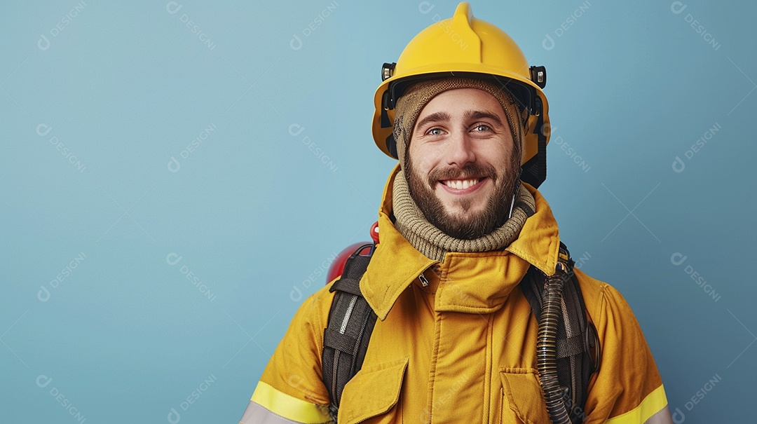 Homem bombeiro expressando afeto