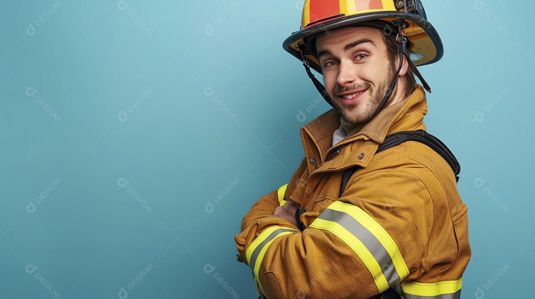 Homem bombeiro expressando afeto