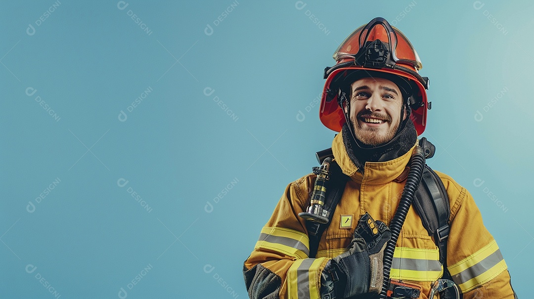 Homem bombeiro expressando afeto