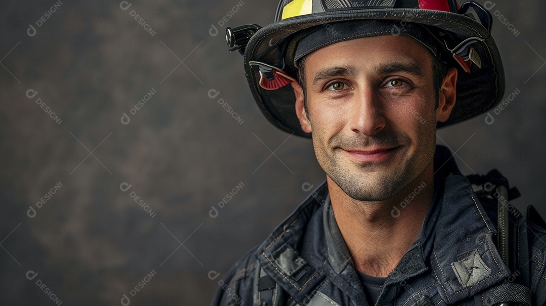 Homem bombeiro expressando afeto